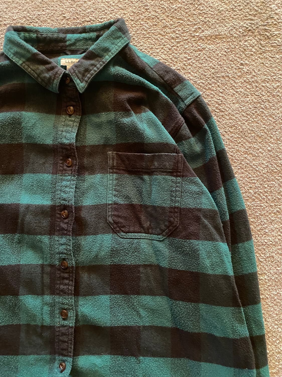 LLBean 엘엘빈 플란넬 럼버잭 그린 플레이드 XL 상품이미지2