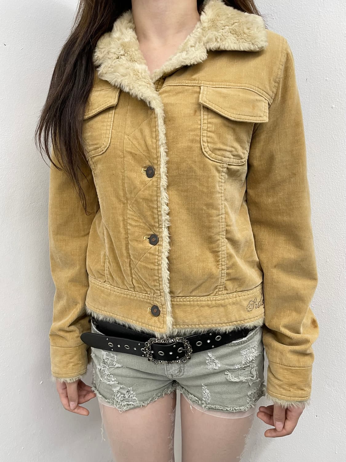 시슬리 코듀로이 양털 트러커 자켓 상품이미지4