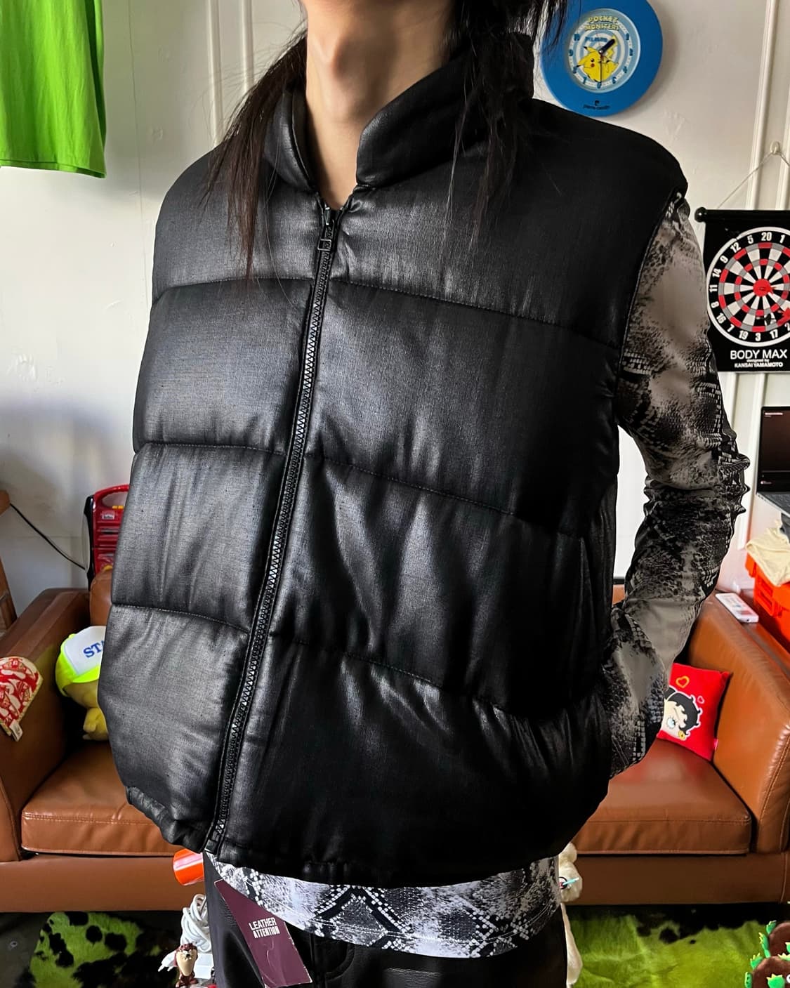 TAKEO NISHIDA Coating Padded Crop Vest 상품이미지2