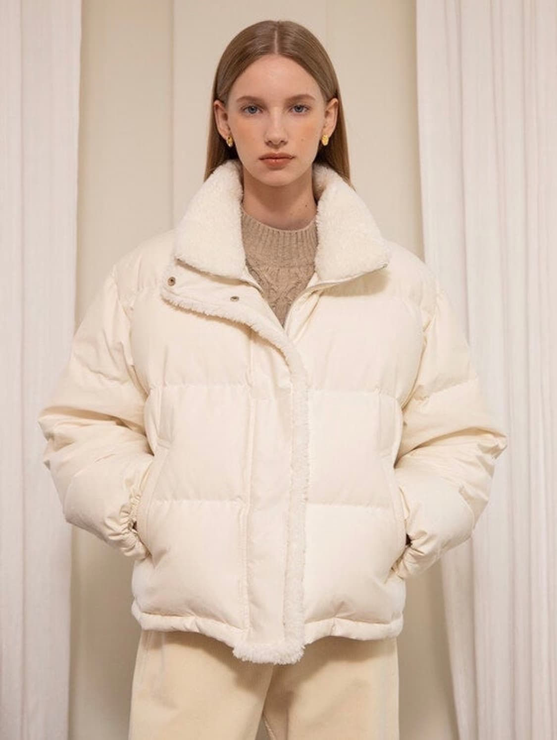 오스트카카 페기구스 아이보리 숏패딩 상품이미지2