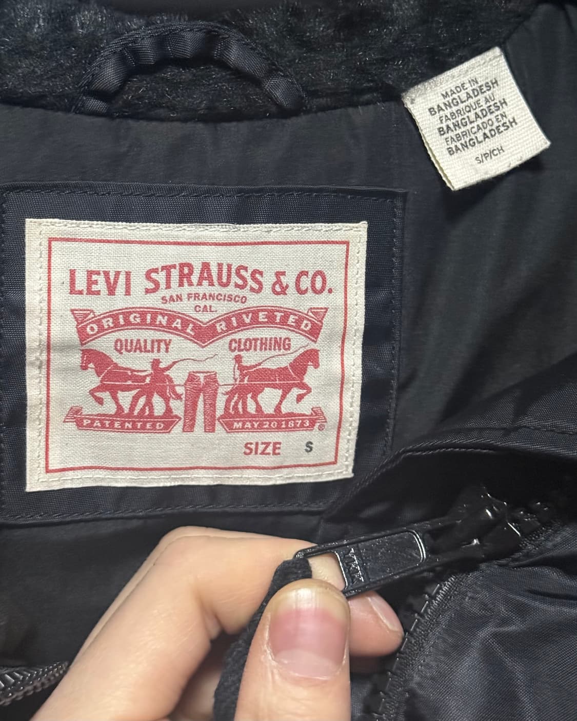 리바이스 N3B 야상 다운 패딩 점퍼 개파카 워크 자켓 털 퍼 블랙 S 상품이미지7