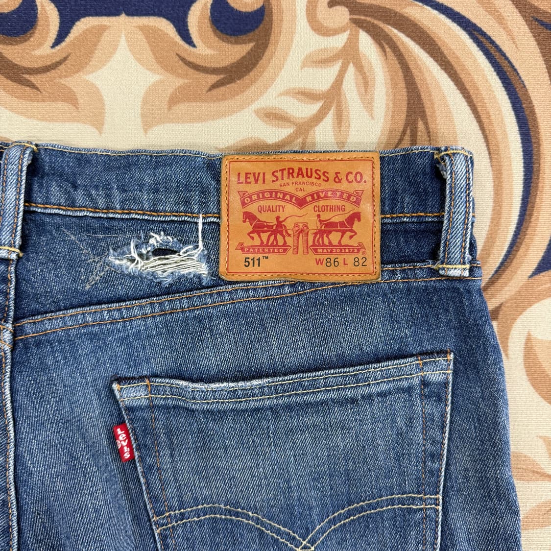 (34)리바이스 Levis 511 데미지 워싱 데님팬츠 상품이미지6