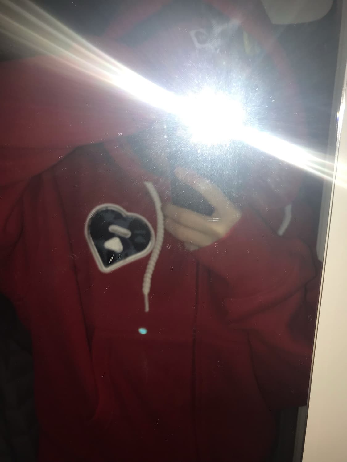 베이프 에이프 카모 엠브로이더리 배지 후드집업 레드 상품이미지3