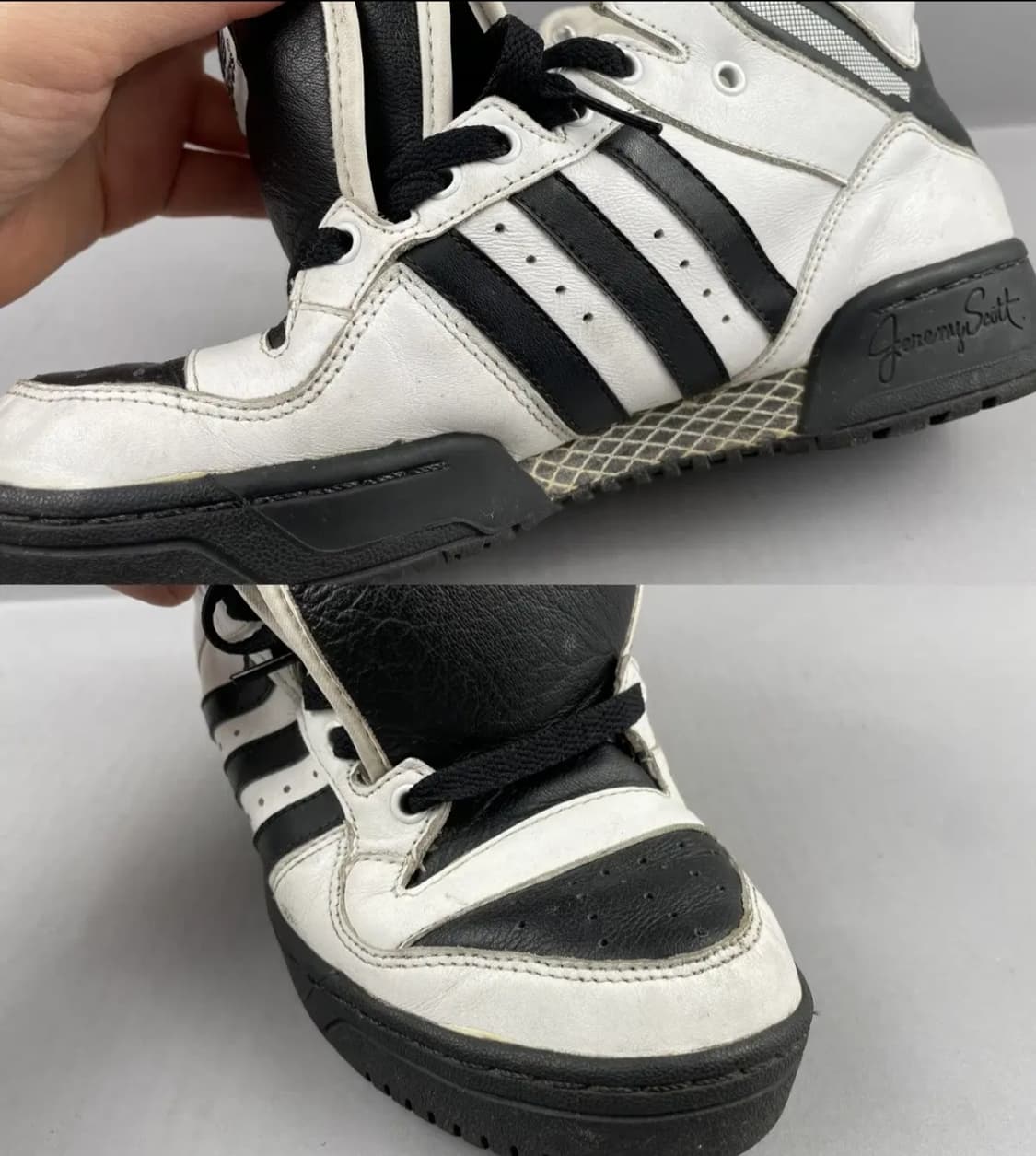 아디다스 제레미스캇 쓰리텅 에티튜드 하이탑 흰검 상품이미지4