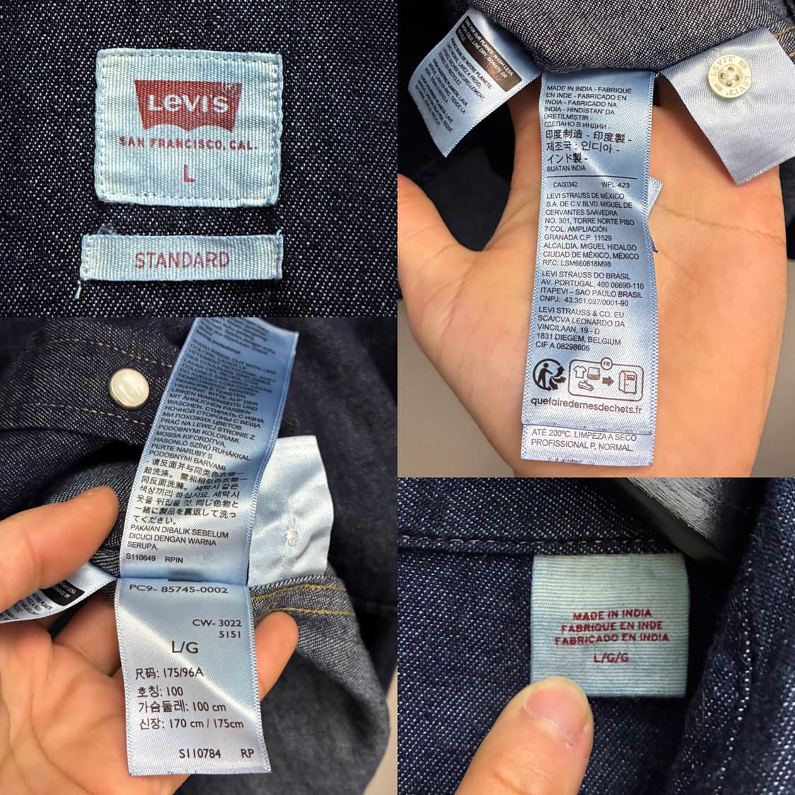 (L/105)리바이스 데님 투포켓 웨스턴셔츠 데님셔츠 levis 상품이미지10