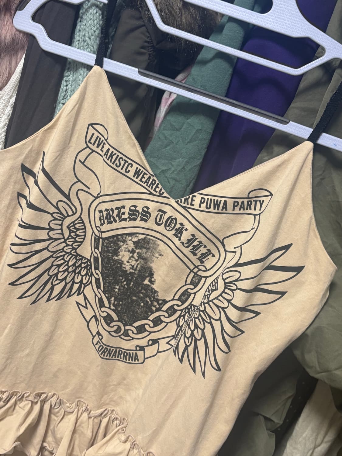 빈티지 펑크무드 프릴 레이스 나시탑 상품이미지2