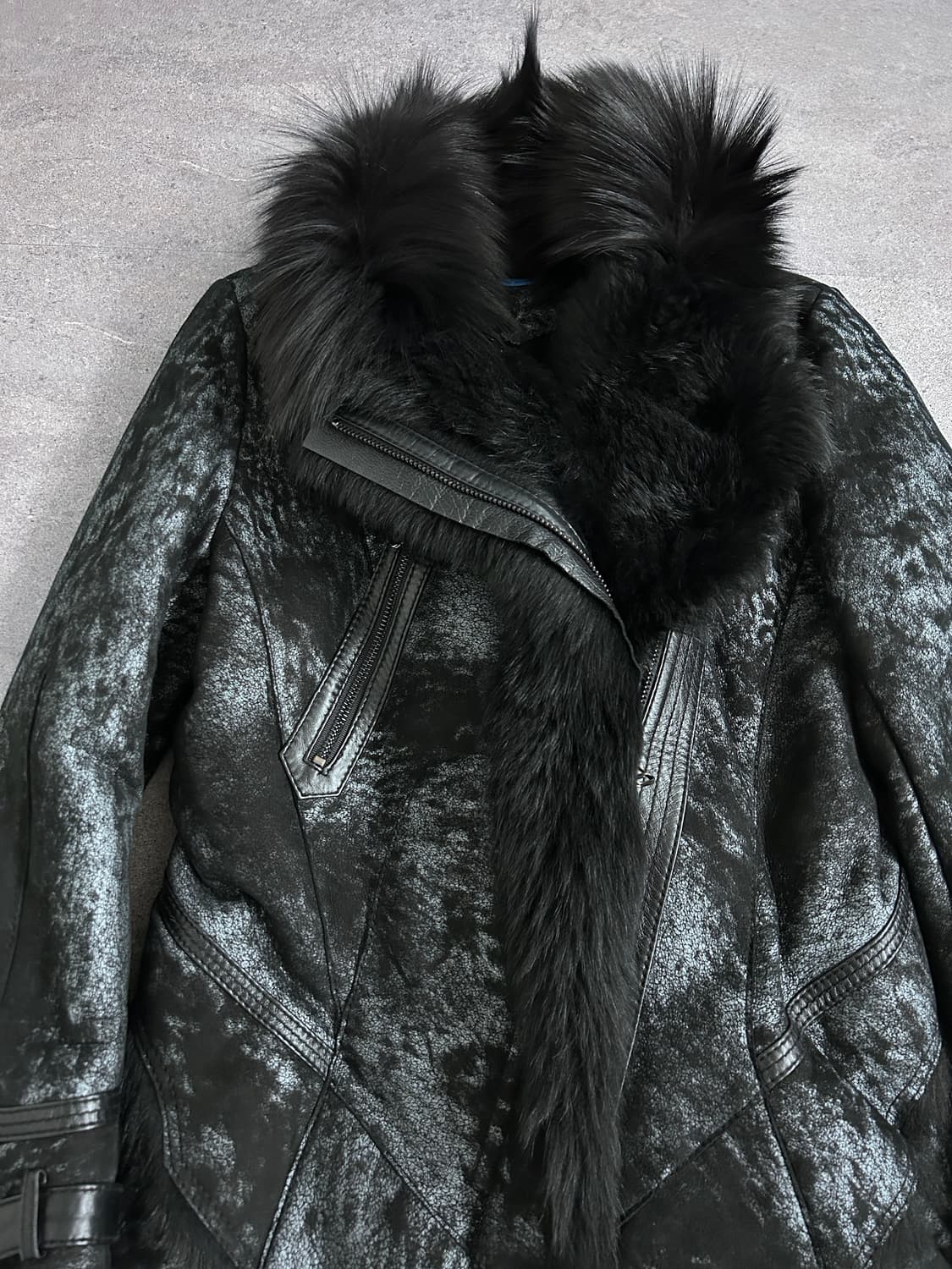 데무 퍼 시어링 레오파드 무스탕 자켓 상품이미지3