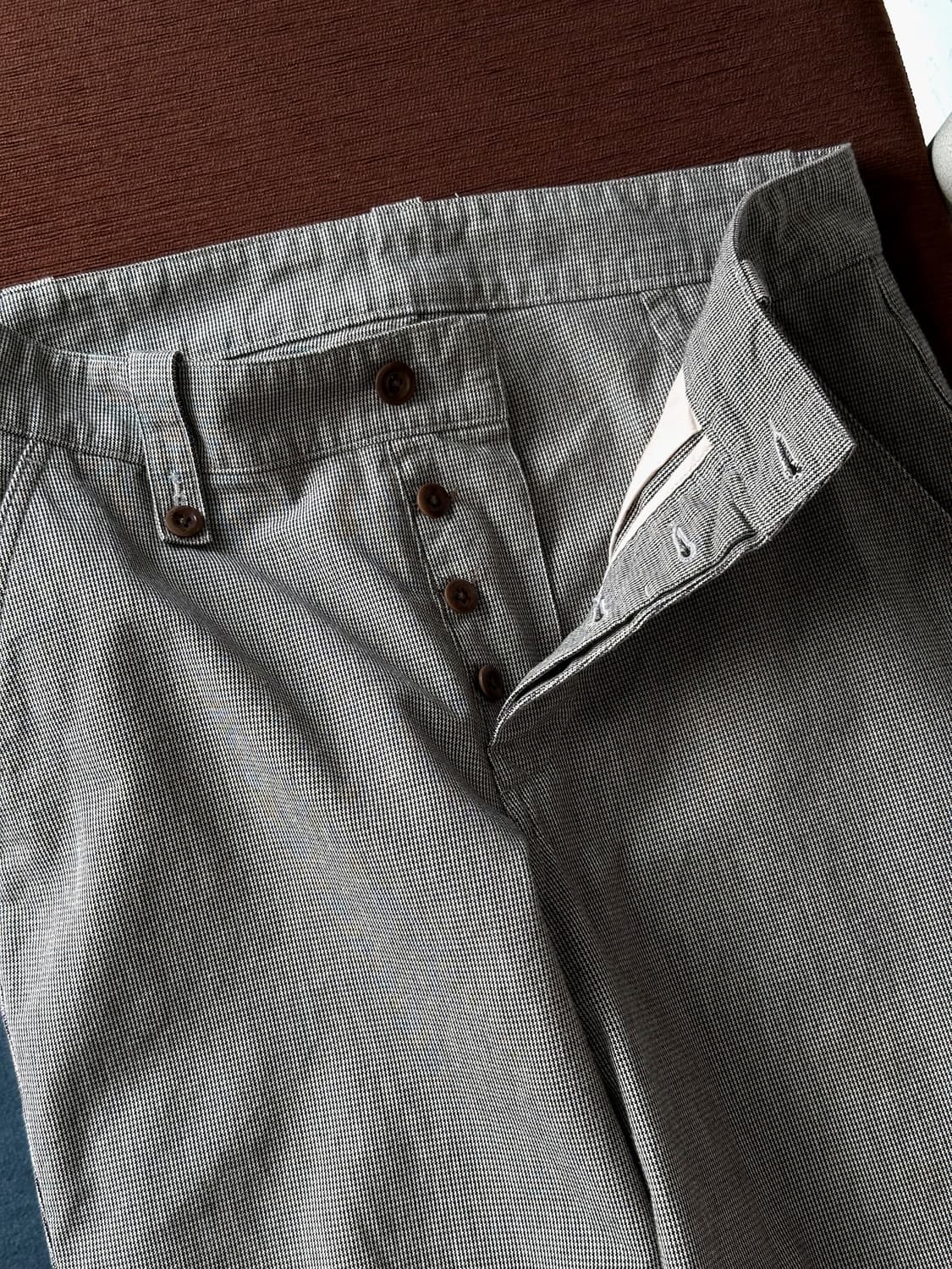 CHEF CHECK COTTON WOOL WIDE PANTS 상품이미지2