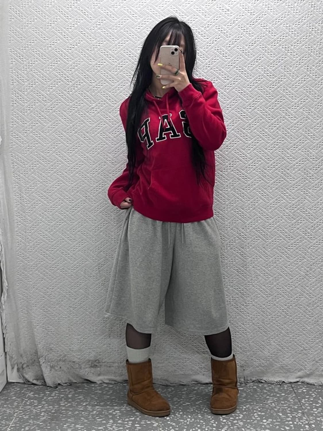 갭 올드스쿨 레트로 00's 빅로고 기모 후드티 S C07491 상품이미지2