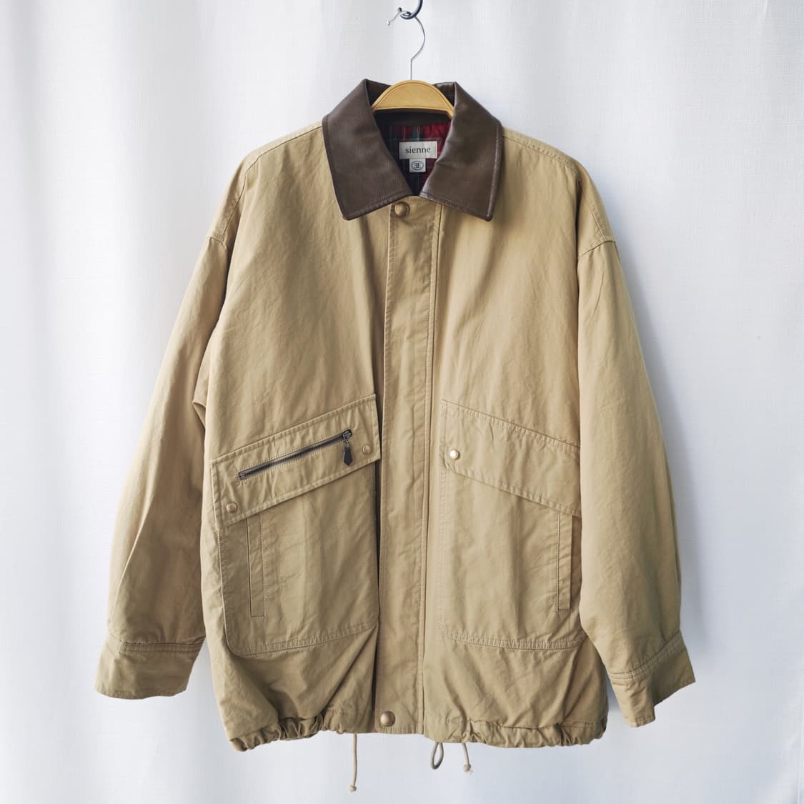 시엔느 타탄 트렌치 점퍼 베이지 S(여성 FREE) 상품이미지1