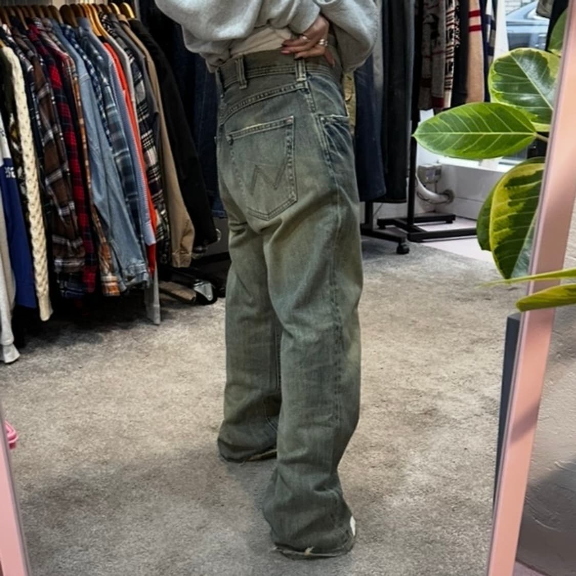 랭글러 빈티지워싱 루즈 스트레이트 데님 팬츠(34) 상품이미지1