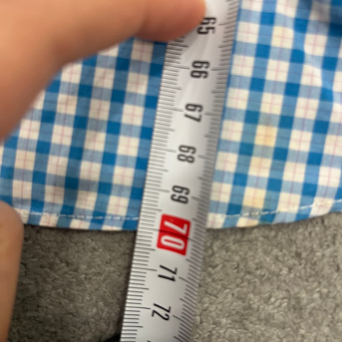 100 루이까또즈 블루 체크 반팔 셔츠 상품이미지9