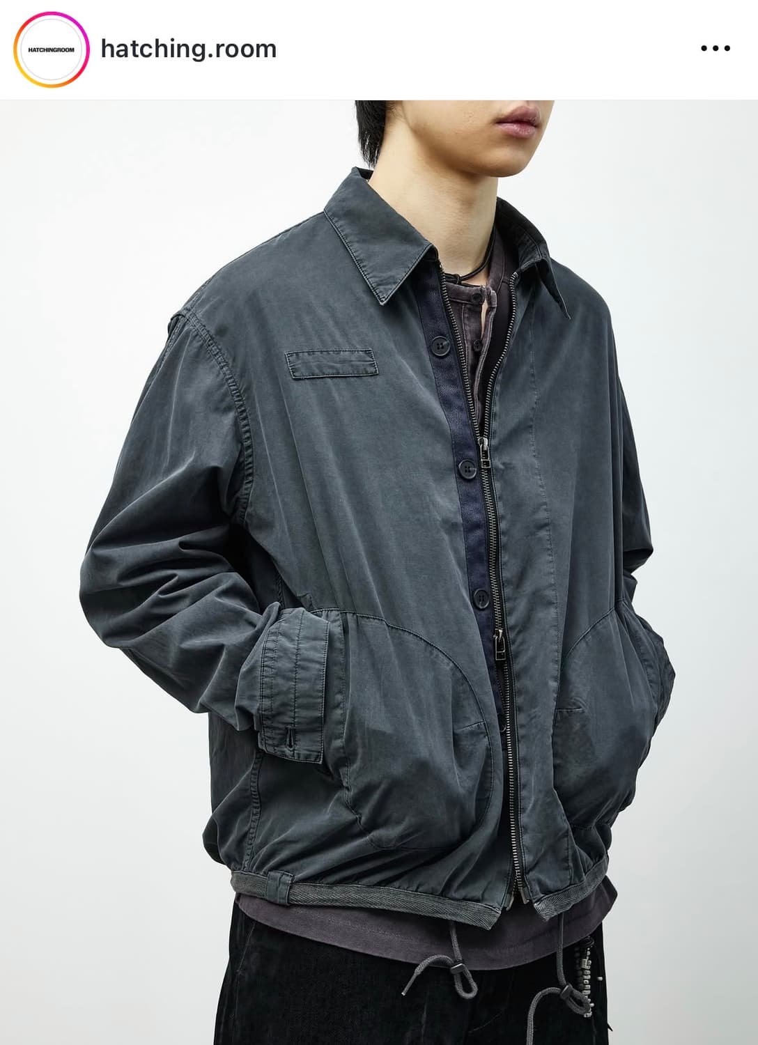 해칭룸 복서 셔켓 롱 다이드 (인디고) 상품이미지1