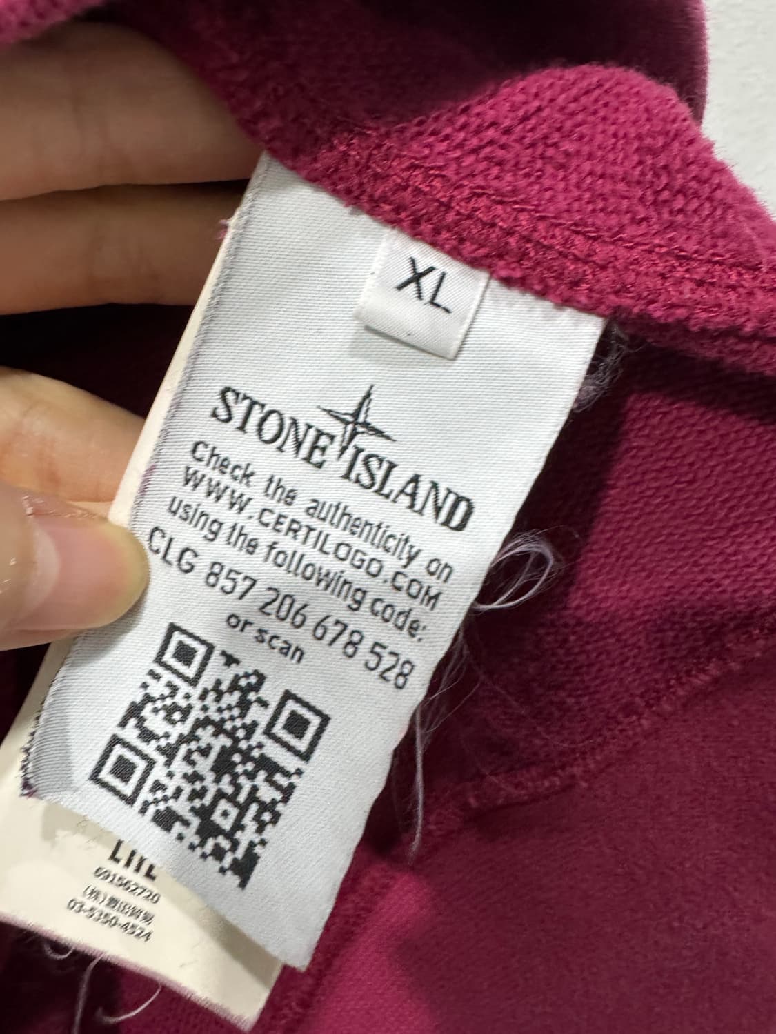 스톤아일랜드 맨투맨 XL 버건디 정품 상품이미지5