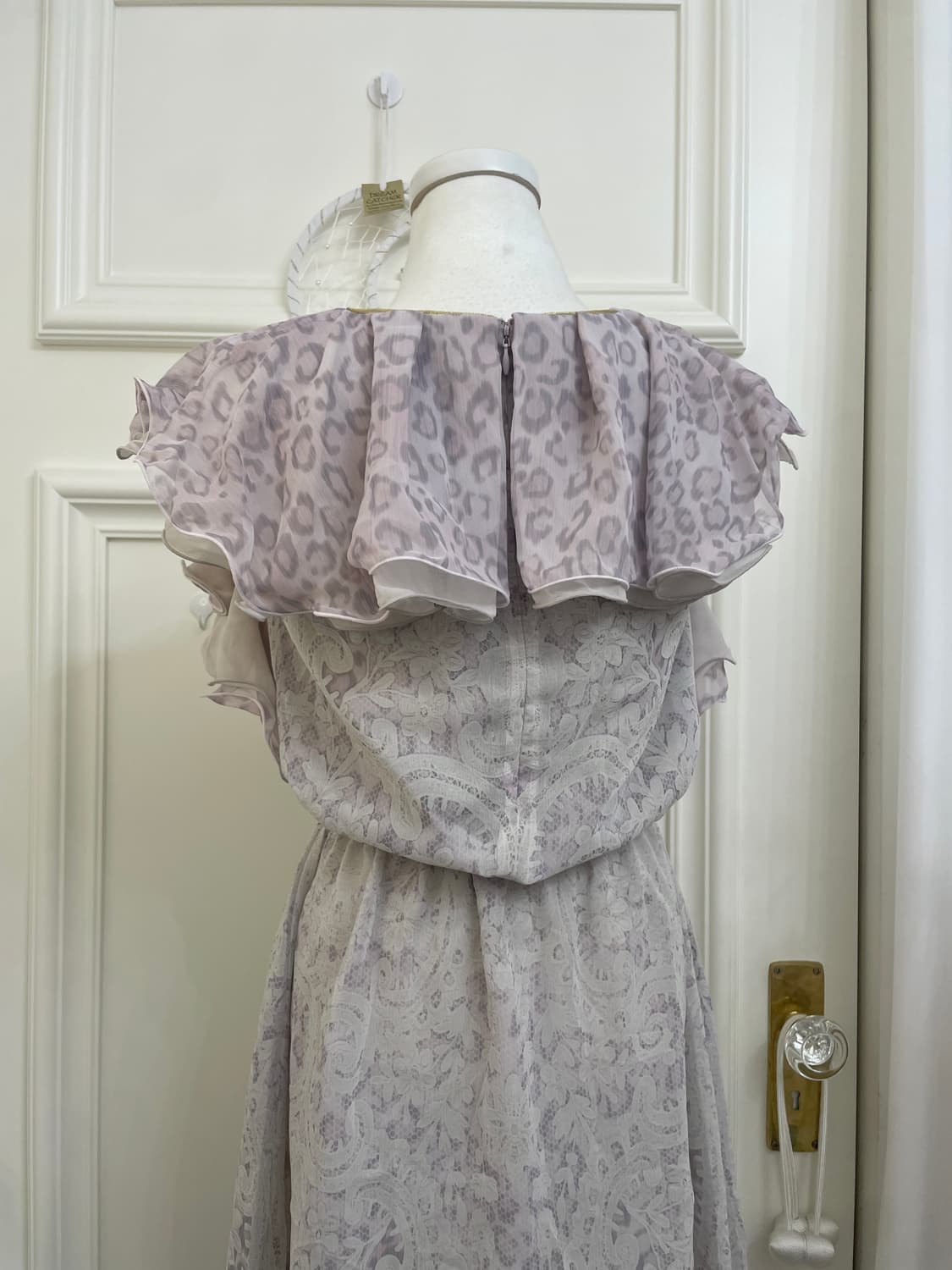 purple gray leopard ruffle sleeve opc 상품이미지4