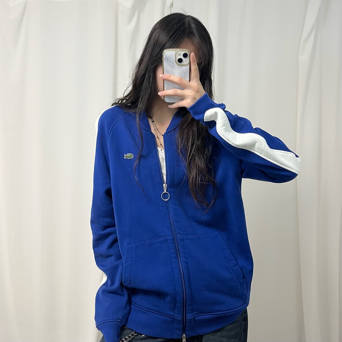 Lacoste blue two-way zip-up 상품이미지2