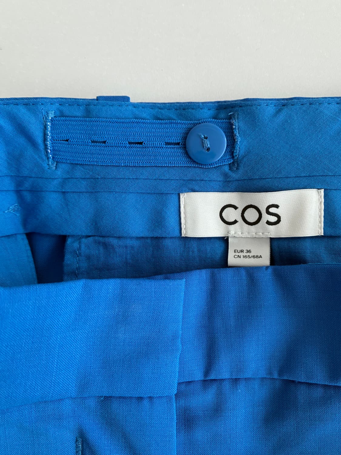 36) 코스 COS 와이드 레그 플리츠 트라우저 블루 상품이미지5