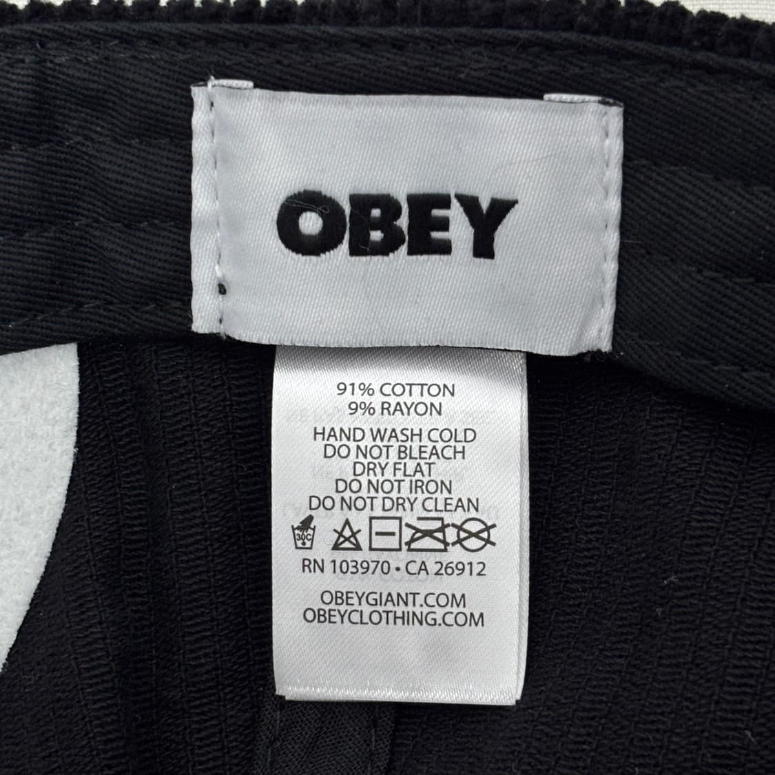 OBEY 코듀로이 골덴 일자챙 플라워 모자 상품이미지6