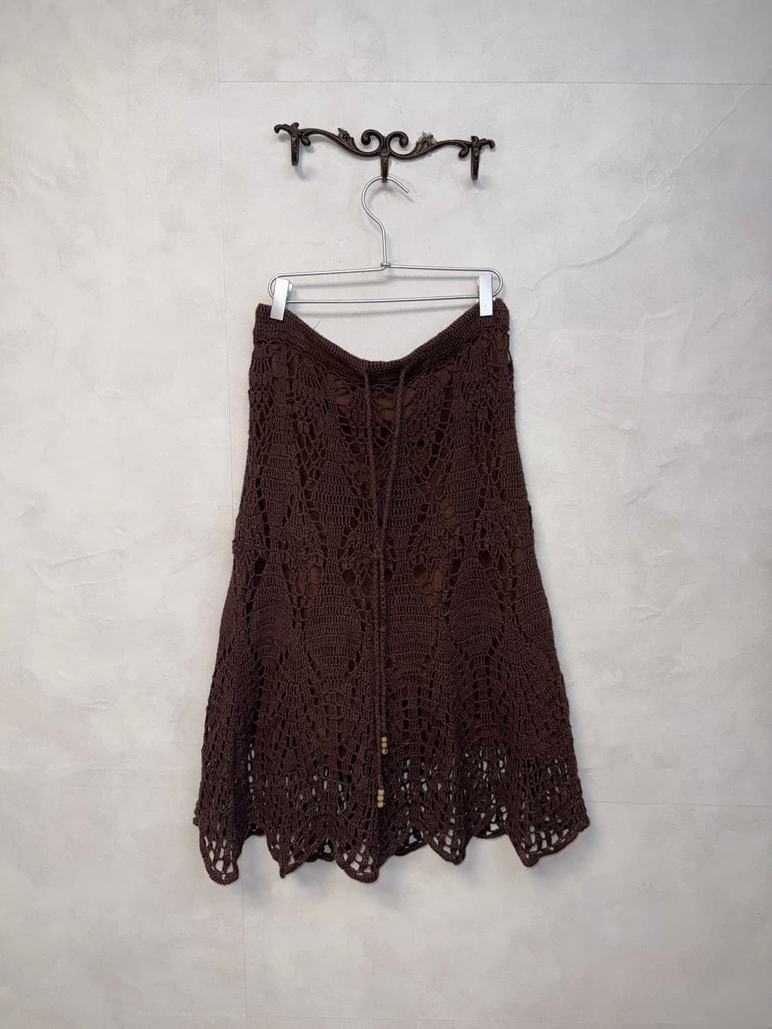 Dark brown fairy hippie crochet skirt 상품이미지1