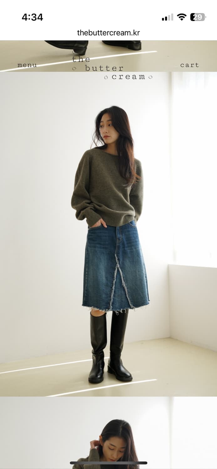 (정가74000)더버터크림 컷오프데님스커트 상품이미지4