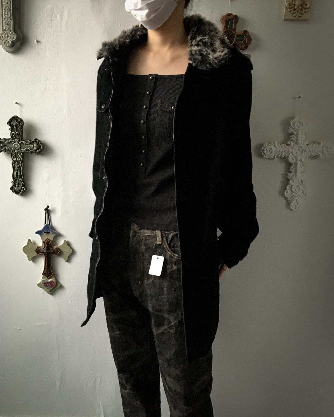 High neck fake fur collar jacket 상품이미지10