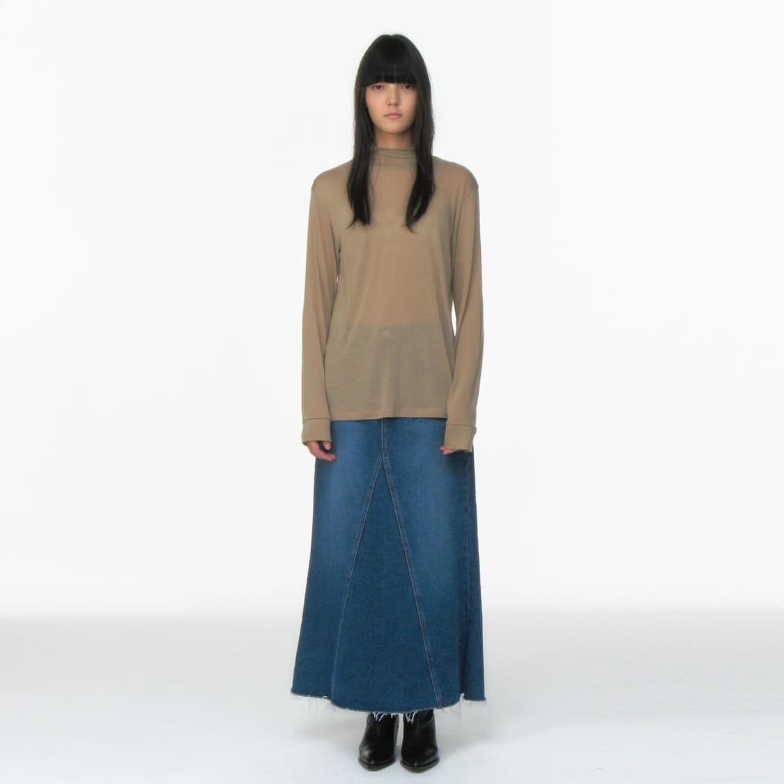 리포스 맥시 데님 스커트 상품이미지2