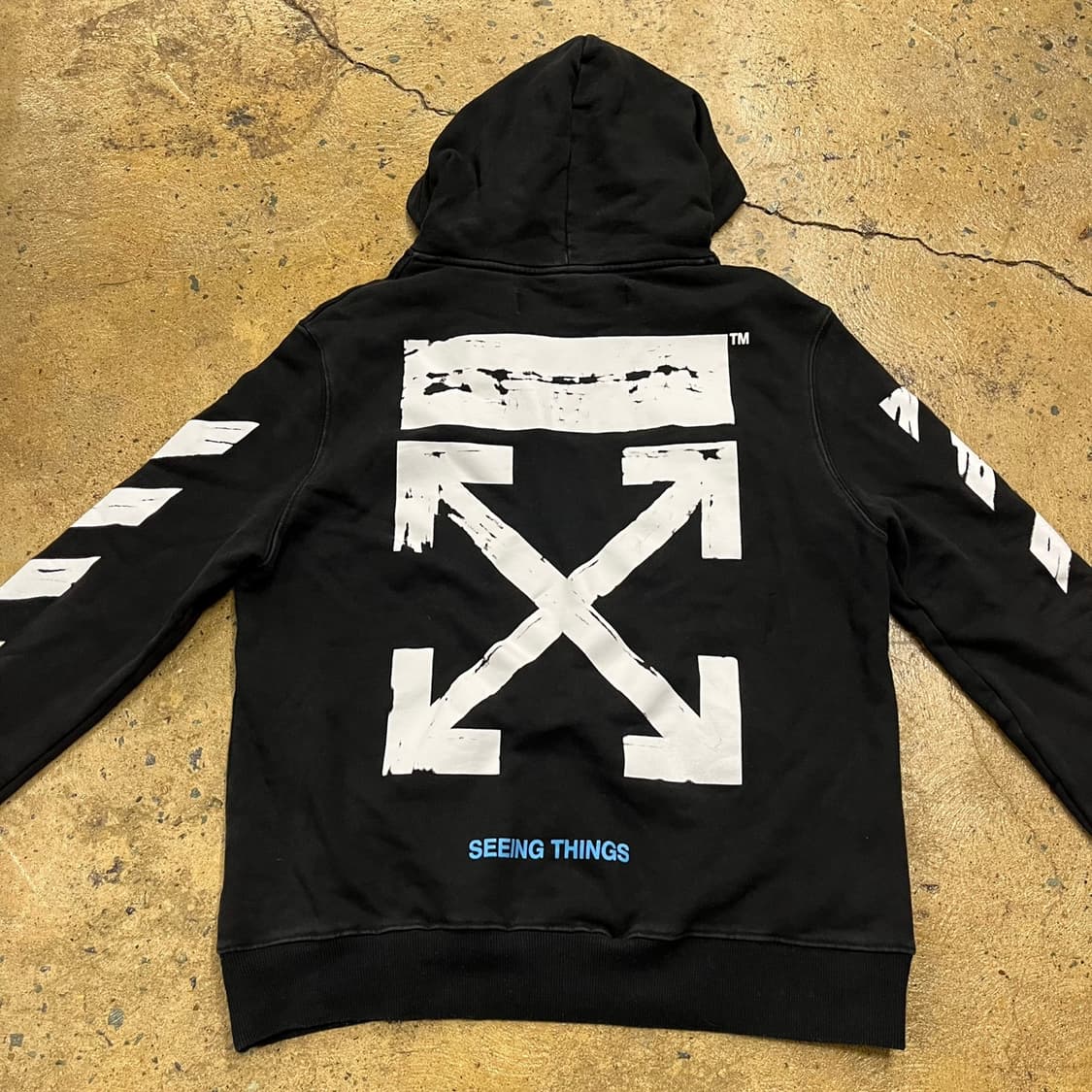 [정품/XL] 오프화이트 블랙 다이애그 애로우 후드 b15 상품이미지4
