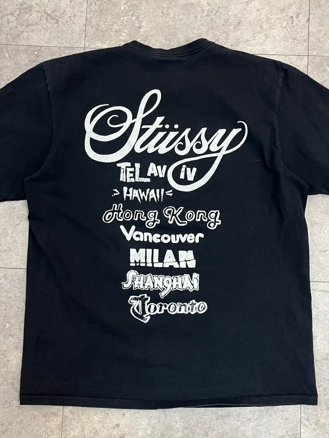 스투시 투어 반팔티 블랙 L #csz2661 상품이미지8