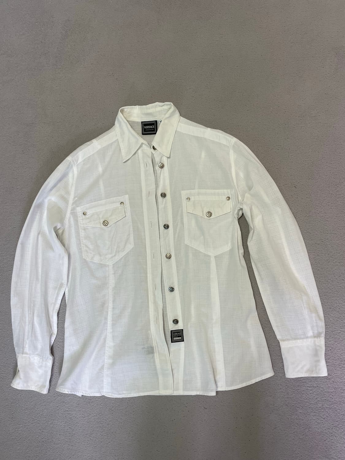 베르사체 화이트 시스루 셔츠 상품이미지1