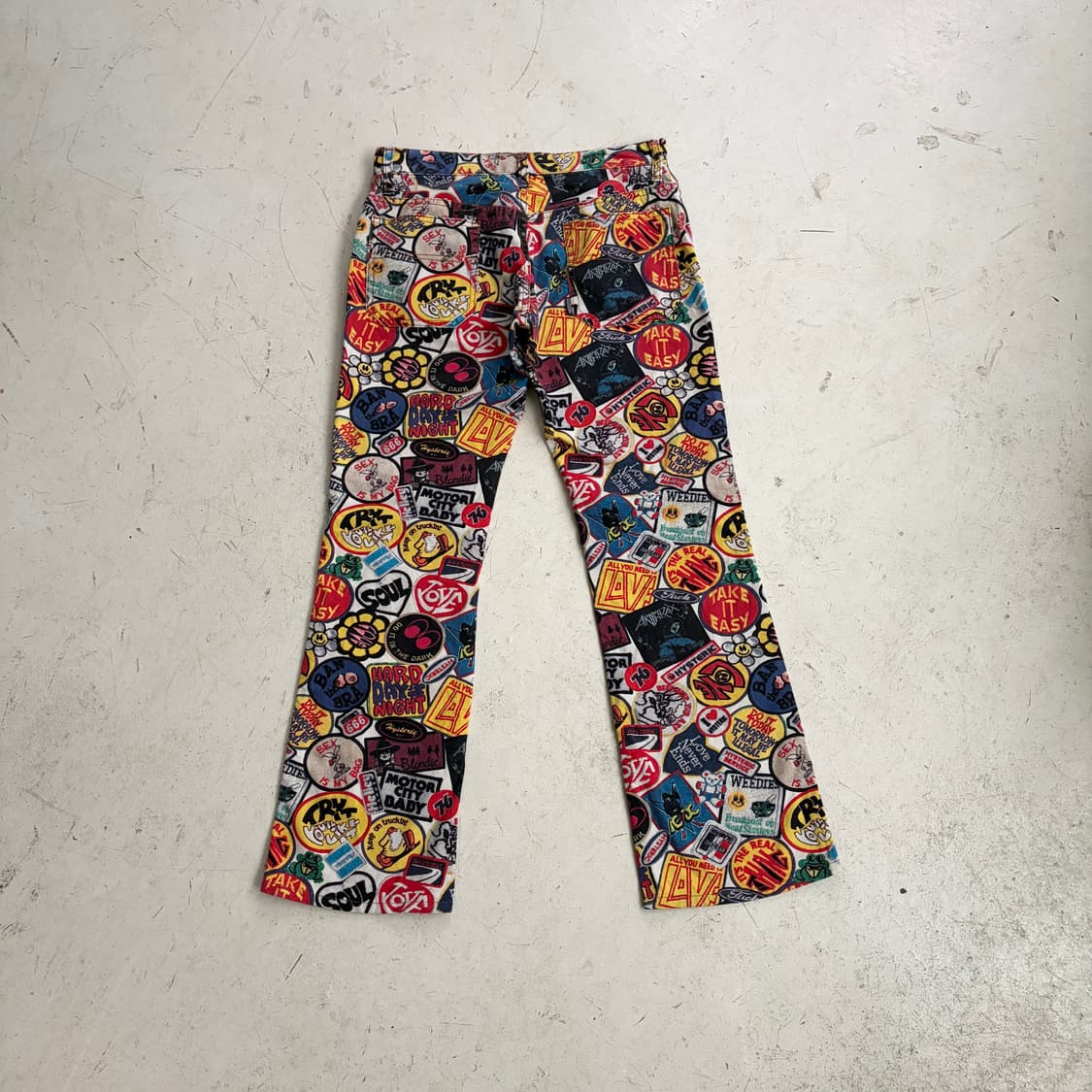 00s 히스테릭 글래머 믹스 스티커 부츠컷 팬츠 M 상품이미지9