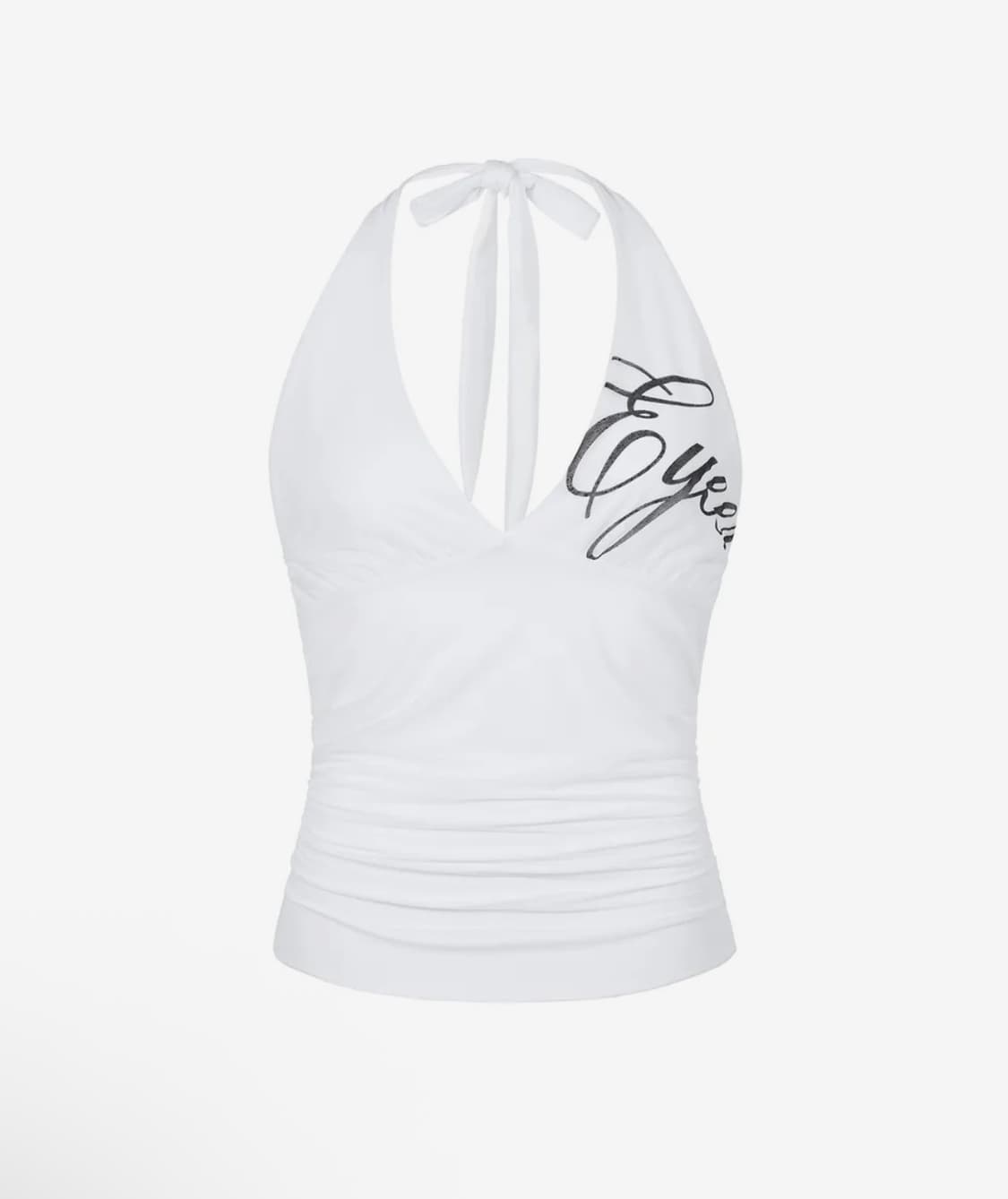 EYEER 민소매 홀터넥 티셔츠 화이트 상품이미지2