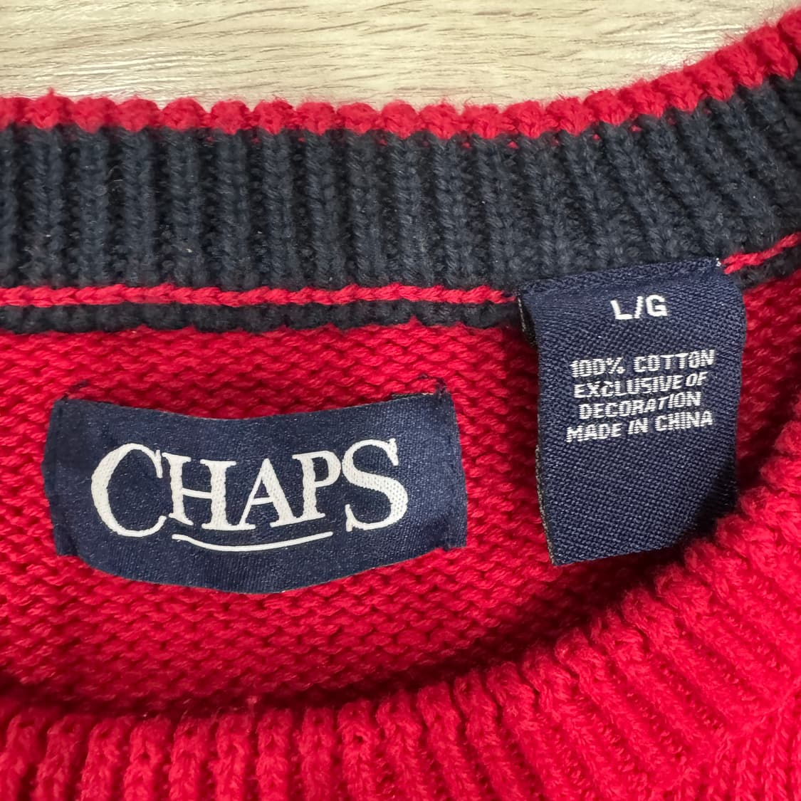 CHAPS 챕스 레드 라운드넥 니트 L 상품이미지3