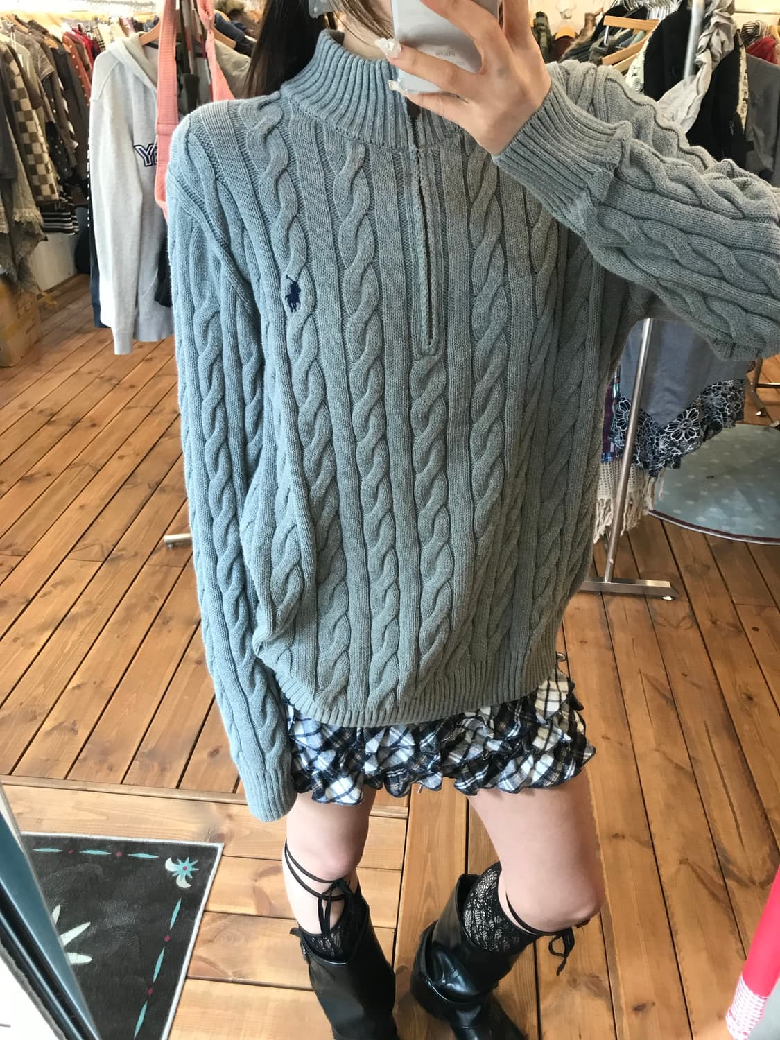 폴로 꽈배기 반 니트집업 상품이미지4