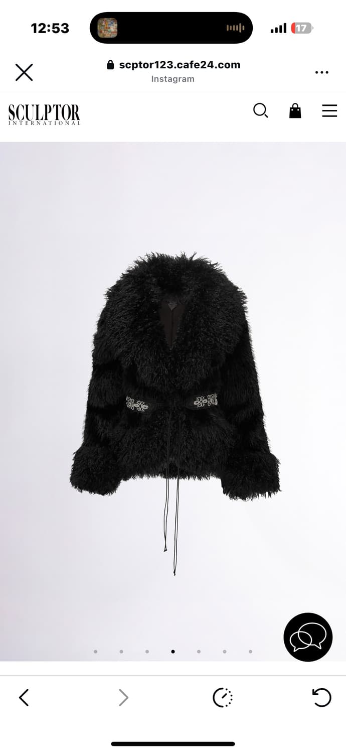 스컬프터 Beaded Faux Fur Robe Black 퍼자켓 상품이미지1