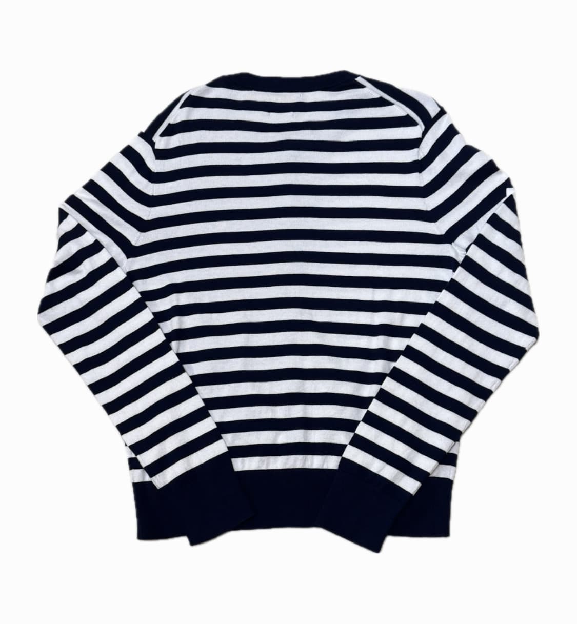 폴로 랄프로렌 네이비 화이트 스트라이프 코튼 가디건(qr) 상품이미지4