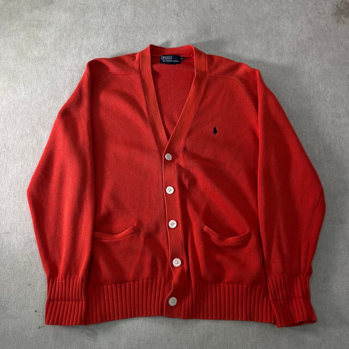 100 폴로랄프로렌 90s 신한인터네셔널 주황 가디건 상품이미지1
