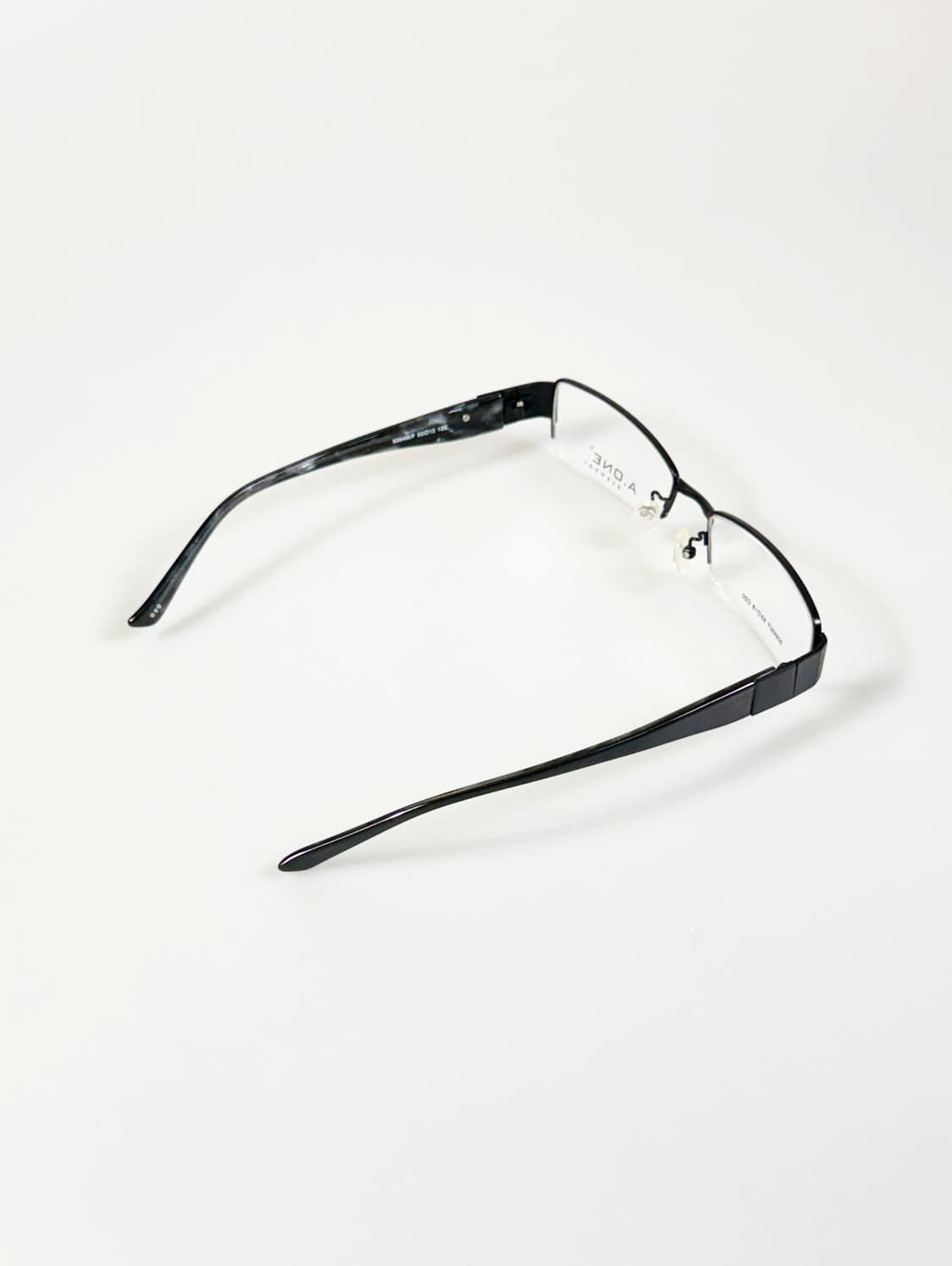 A.ONE 반무테 스퀘어 블랙 메탈 빈티지 안경 상품이미지4