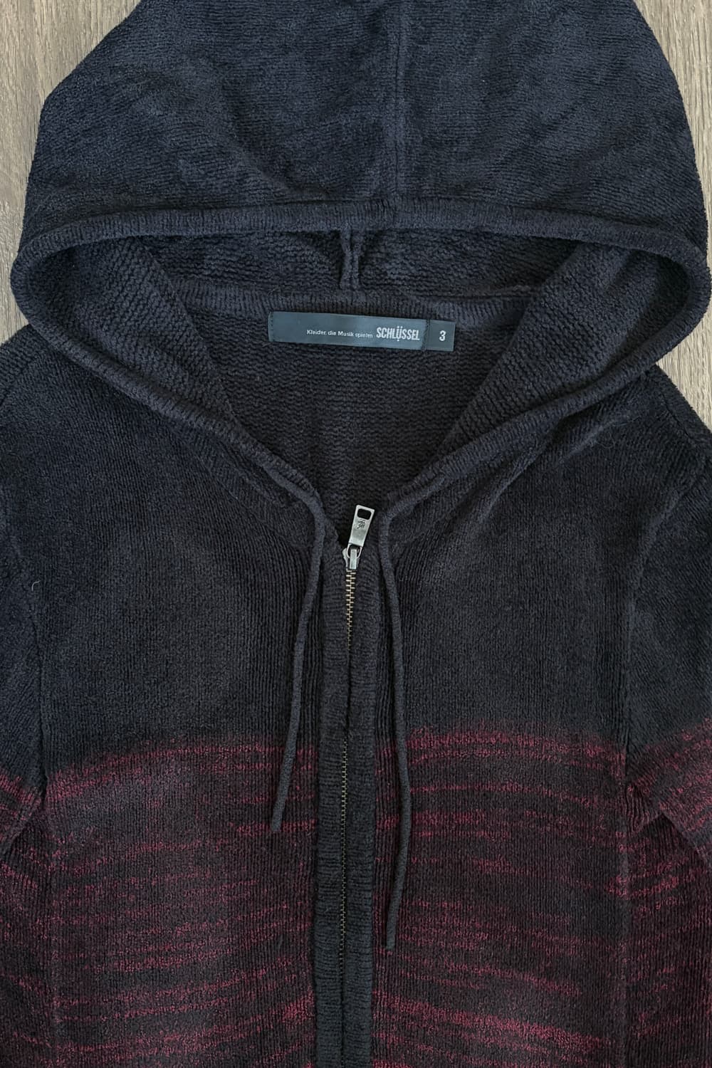 Schlussel Ombre Gradient Knit Hoodie Zip 상품이미지6