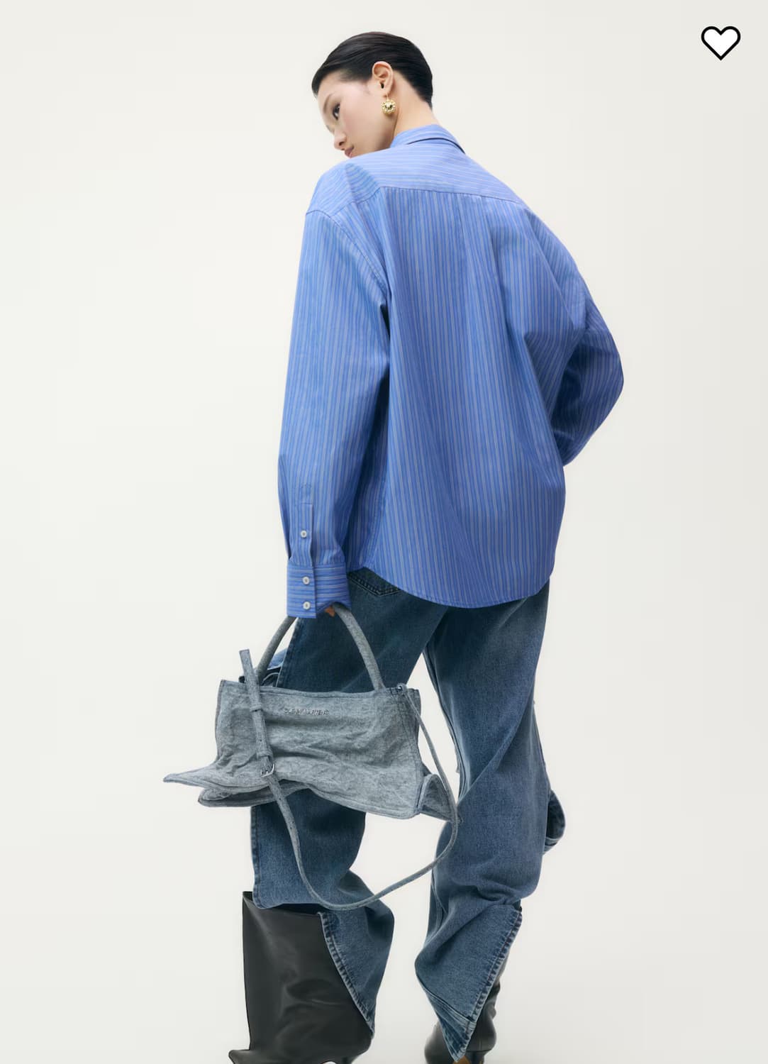 글렌마틴스 H&M 와이어 보닝 포플린 셔츠 S 판매 상품이미지2