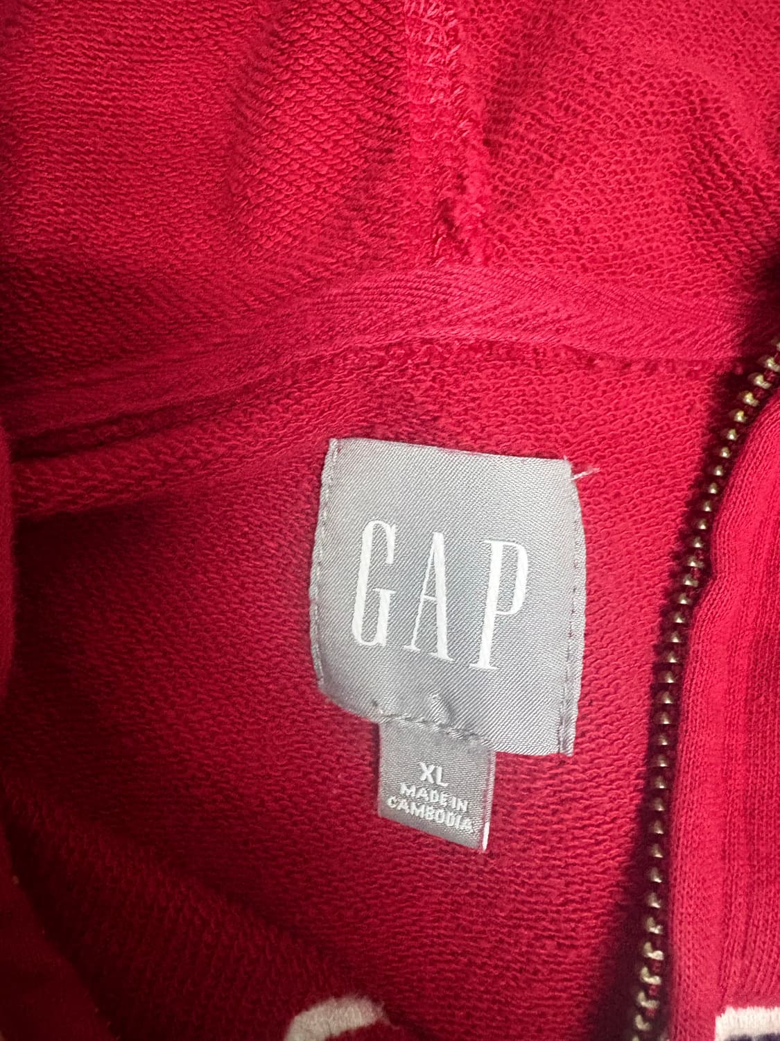 갭 빅로고 스웻 후드 집업 레드 상품이미지2