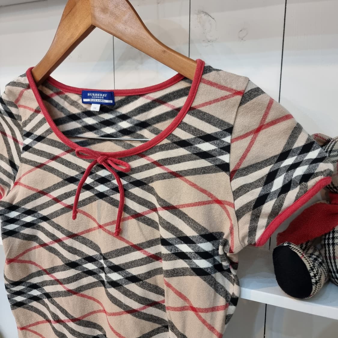 버버리 초코베이지 체크 티 상품이미지3