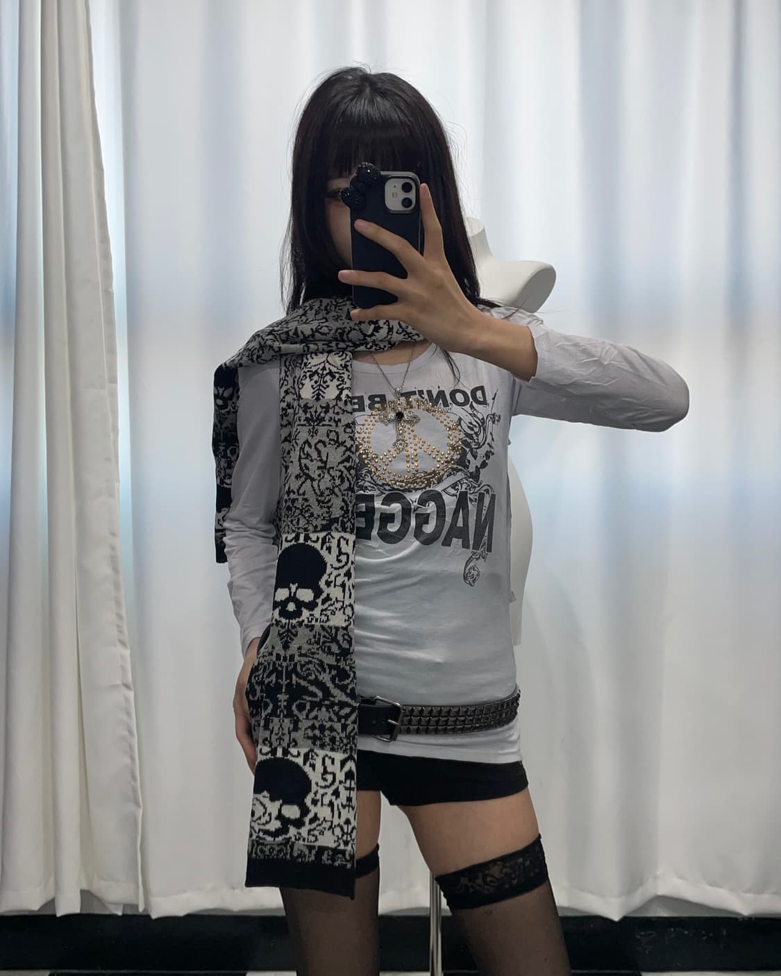 🎸스컬 패턴 머플러🎸 상품이미지3