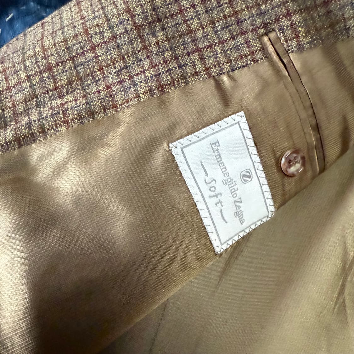 80‘s 에르메네질도 제냐 체크패턴 울 자켓 100-105 상품이미지5