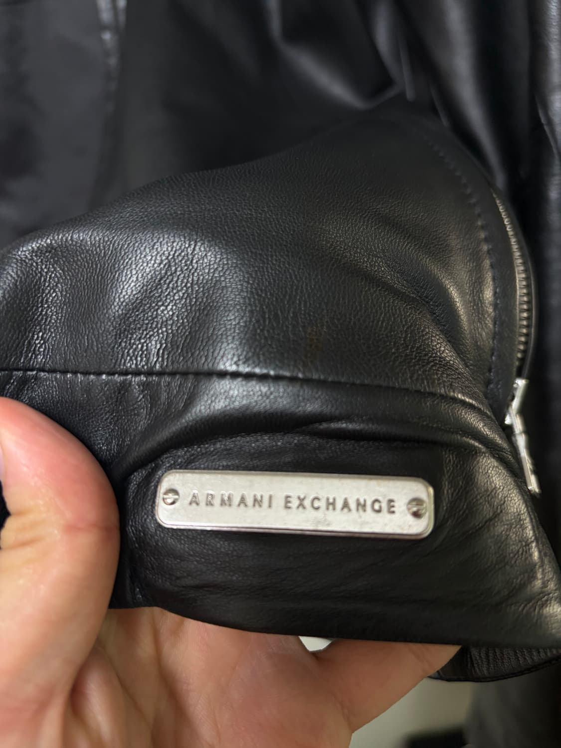 아르마니 하이넥 레더자켓 상품이미지4