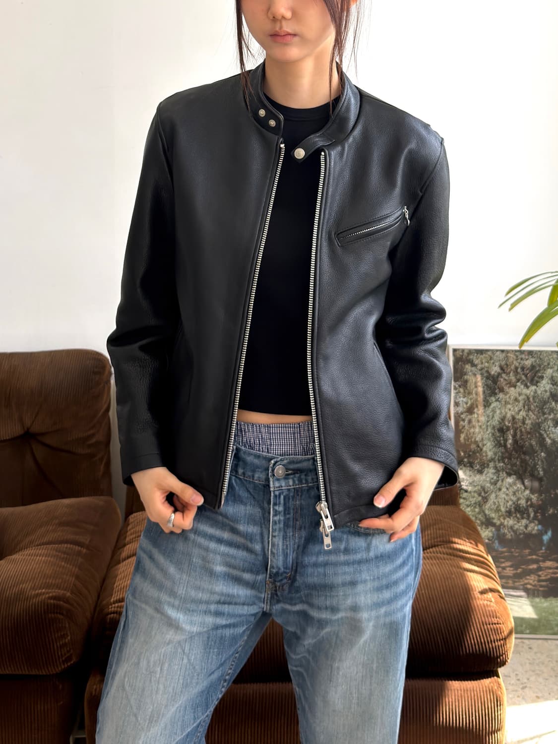 싱글 라이더 레더 자켓 상품이미지1