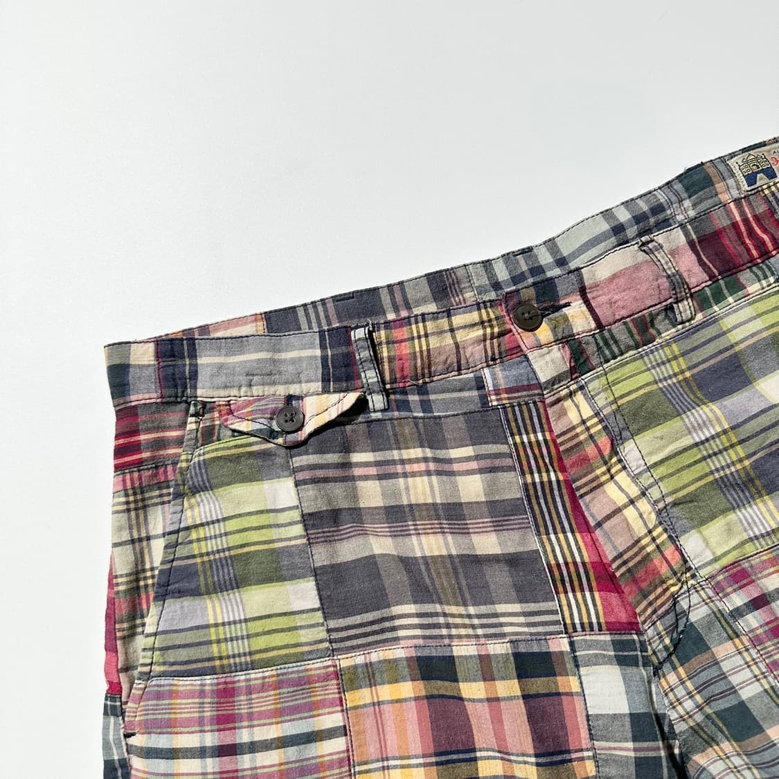 폴로 랄프로렌 마드라스 체크 패치워크 하프 팬츠 반바지 상품이미지3