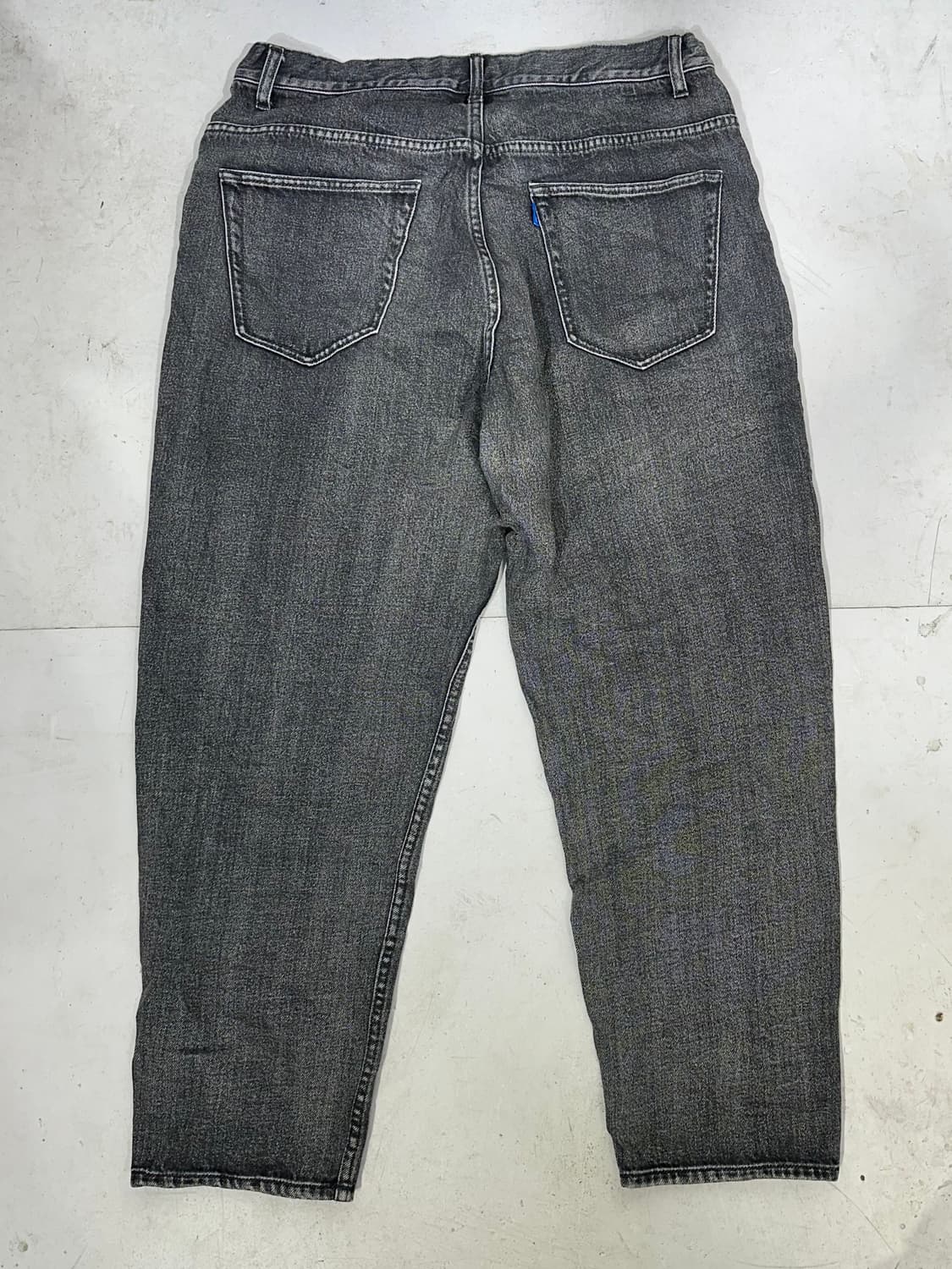 빔즈 흑청 와이드 조거 데님 팬츠 청바지 L 상품이미지5