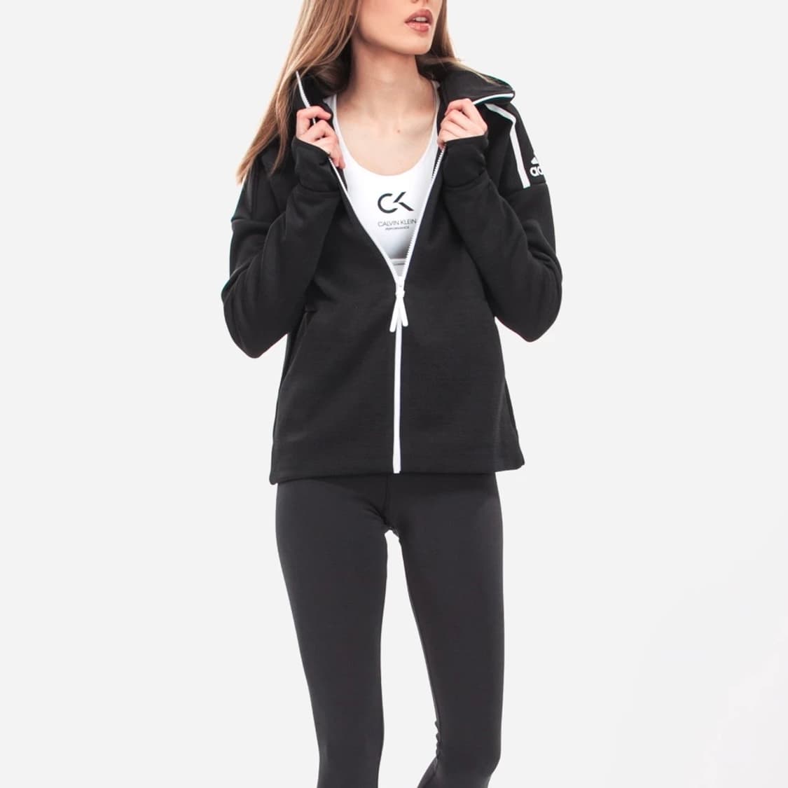 [S] adidas 아디다스 우먼즈 zne 트레이닝 후드집업 져지 상품이미지4