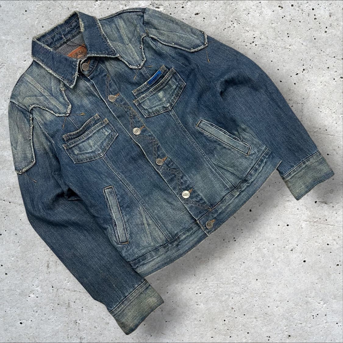 [L] pearl jeans 스터드 웨스턴 데님 자켓 청자켓 A886 상품이미지1