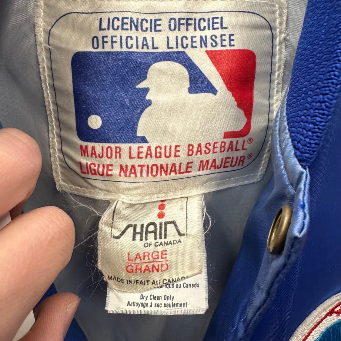 90s MLB 토론토 블루제이스 바시티자켓 전면 로고 포인트 블루 상품이미지6